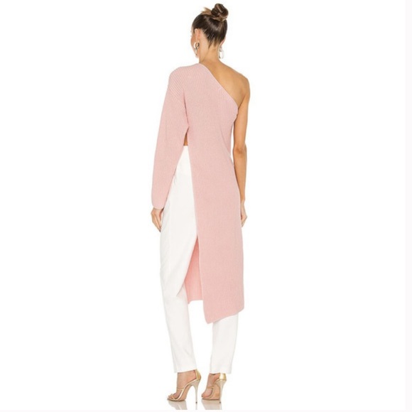 Atoir Pink One Shoulder Mercury Knit Long Sweater - Picture 3 of 10